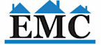 The image shows a logo with the letters "EMC" in bold, with three houses depicted above the text.