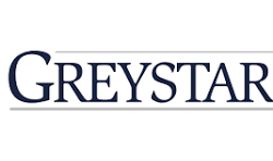 The image shows the word "GREYSTAR" in bold, dark letters centered on a white background.