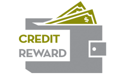 a screenshot of a computer screen with the words credit reward on it