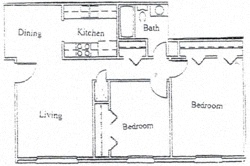  Floor Plan 2 Bed 1 Bath