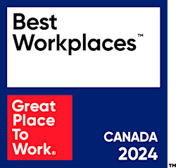 A logo for Best Workplaces in Canada for the year 2024.