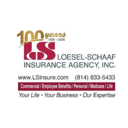 The image is a logo of Loseel-Schaaf Insurance Agency, Inc. celebrating their 100 years of service.