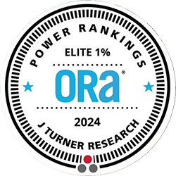 A badge indicating a power ranking of 0.92 by J Turner Research for the year 2024.