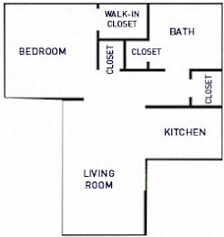  Floor Plan 1 Bed 1 Bath