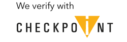 A logo with a checkmark and the word "CHECKPOINT" in grey.