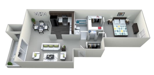 Alpine 1 Bed 1 Bath Floor plan at Northville Woods - Northville, MI, Northville