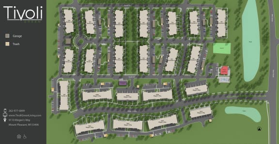 a site plan of a housing development with buildings and a golf course