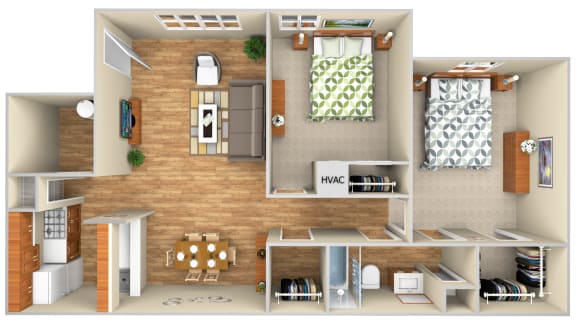 Floor Plan  2-Bedroom S