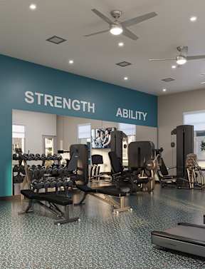 Senior Apartments with a Fitness Center at Lakeland Senior Apartments in Santa Fe Springs CA