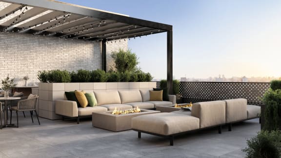 Rooftop Terrace at TREO Apartments, Cleveland