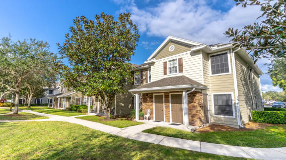 the preserve at ballantyne commons exterior of homes with sidewalks and trees