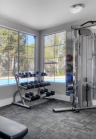 Two Level Fitness Center at Wood Creek Apartments, California