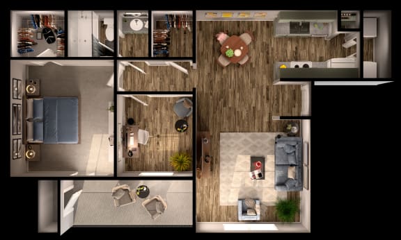 C Floor Plan at The Reserve at City Center North, Houston, 77043