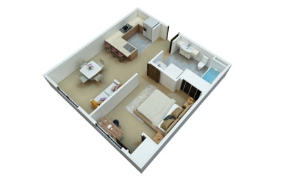  Floor Plan 1 Bedroom 1 Bathroom