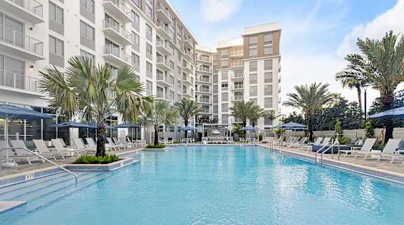 Apartments with a Heated Pool at The Marc Luxury Apartments in Palm Beach Gardens FL
