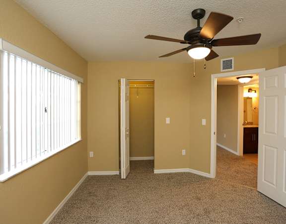 Interior bedroom carpet floor ceiling fan Miramar Florida
