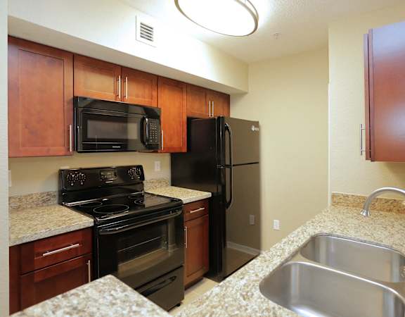 Interior kitchen black appliances Miramar Florida