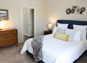 Thumbnail 10 of 18 - View of the bedroom in the model home at Harbour Breeze Apartments in Suffolk Virginia