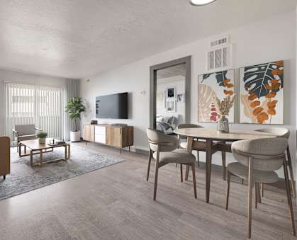 Modern Living room and dining room at The Pointe at Northridge, Salt Lake City, UT, 84054