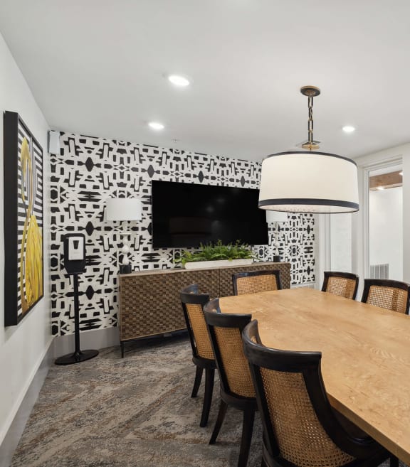 Conference room at The Duke at Charleston apartments for rent in Ladson, SC