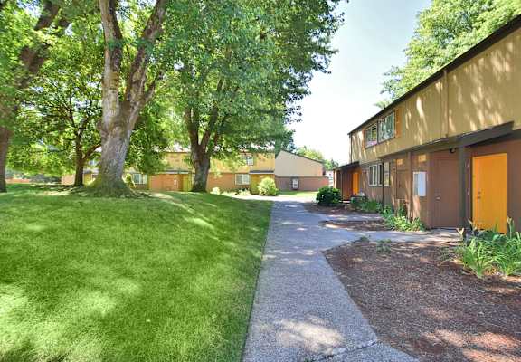 our apartments showcase a beautiful lawn