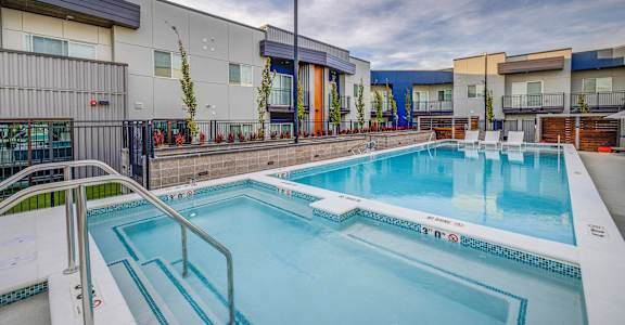 our apartments have a swimming pool in front of our buildings