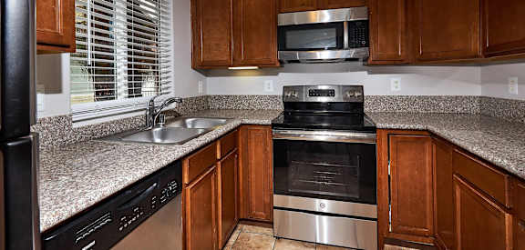 View of open kitchen area