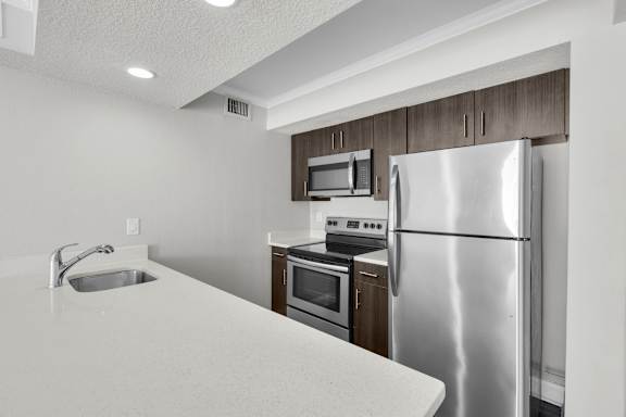 Functional Kitchen at Avia Apartments at Reedy Creek, Kissimmee, Florida