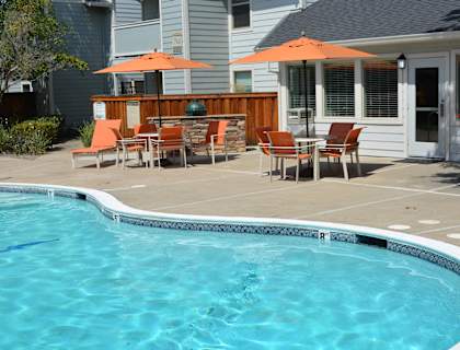 lounge area next to the pool