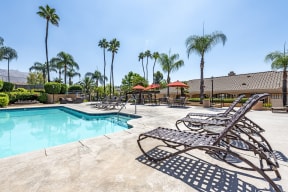 Resort style Pool and Sun Deck at The Hills at Quail Run in Riverside, California