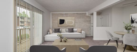 Modern Living Room at Millcroft Apartments and Townhomes, Ohio