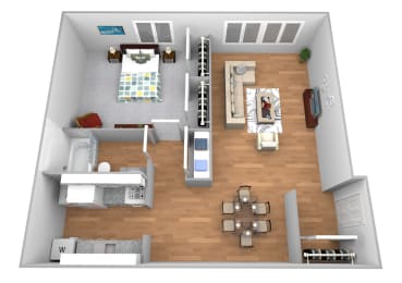 1 Bed 1 Bath Washer/Dryer
