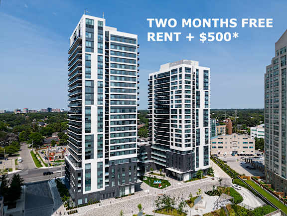 a rendering of two months free rent 500 two skyscrapers with