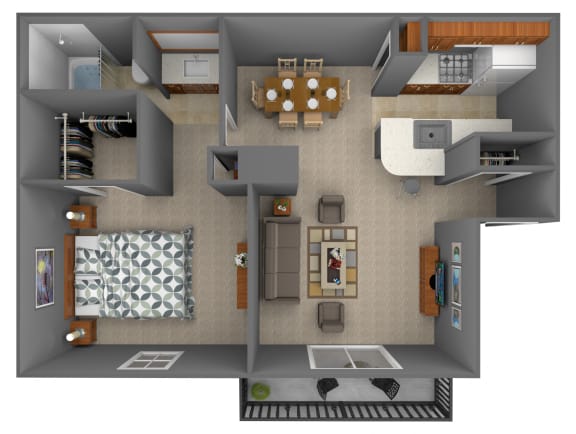 Floor Plan  1BR 1BA 1B-VL