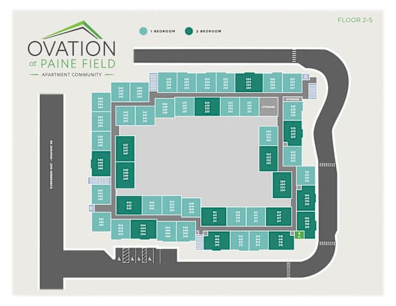 A map of the Ovation at Paine Field apartment community.