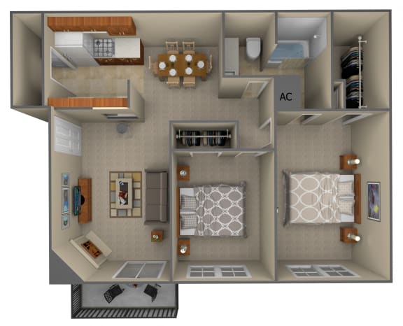 Floor Plan  2-Bedroom floor plan