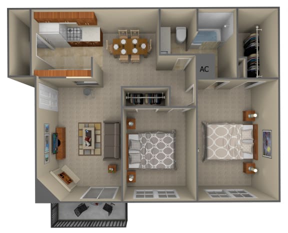 Floor Plan  2-Bedroom floor plan