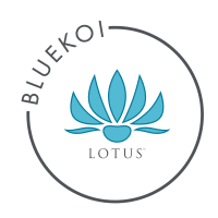 the logo of a lotus flower on a black background