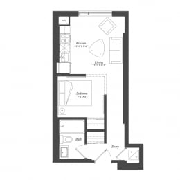  Floor Plan Studio Plan 0E