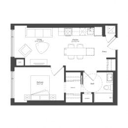  Floor Plan 1 Bed Plan 1B