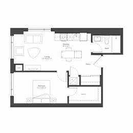  Floor Plan 1 Bed Plan 1E
