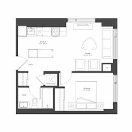  Floor Plan 1 Bed Plan 1F