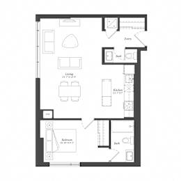  Floor Plan 1 Bed Plan 1I