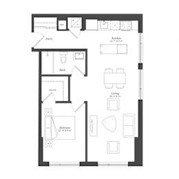  Floor Plan 1 Bed Plan 1M