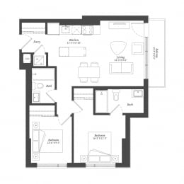  Floor Plan 2 Bed Plan 2D