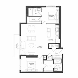  Floor Plan 2 Bed Plan 2G