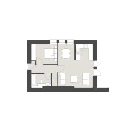 Floor Plan  Officers Mess - 1 Bedroom