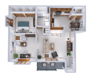  Floor Plan 1 Bed, 1 Bath + Den