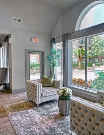 Clubhouse and dining area   at The Aster Sugar Land Apartments, Sugar Land, Texas