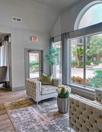 Clubhouse and dining area   at The Aster Sugar Land Apartments, Sugar Land, Texas